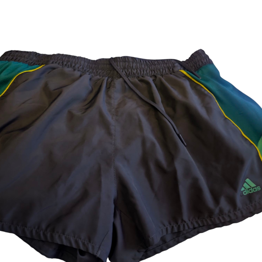 Adidas Gray and Green Athletic Shorts